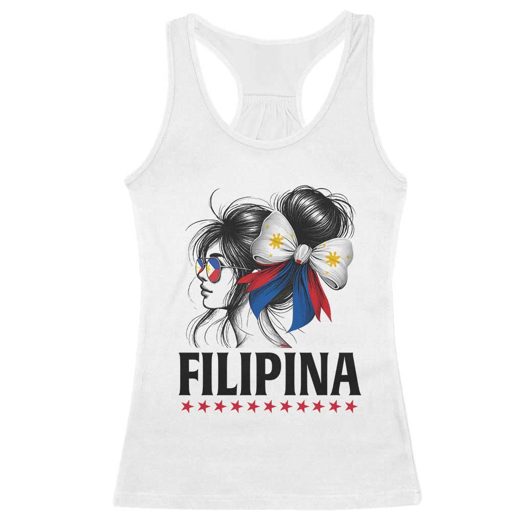 Filipina Girl Philippines Flag Proud Pinay Racerback Tank Top TS11 White Print Your Wear