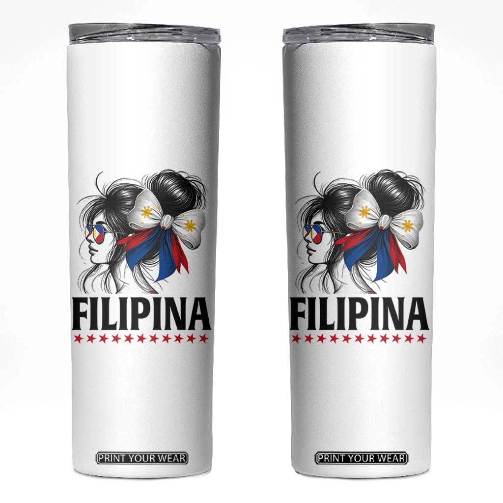 Filipina Girl Philippines Flag Proud Pinay Skinny Tumbler TS11 White Print Your Wear