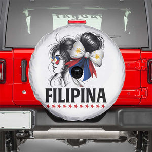 Filipina Girl Philippines Flag Proud Pinay Spare Tire Cover TS11 White Print Your Wear