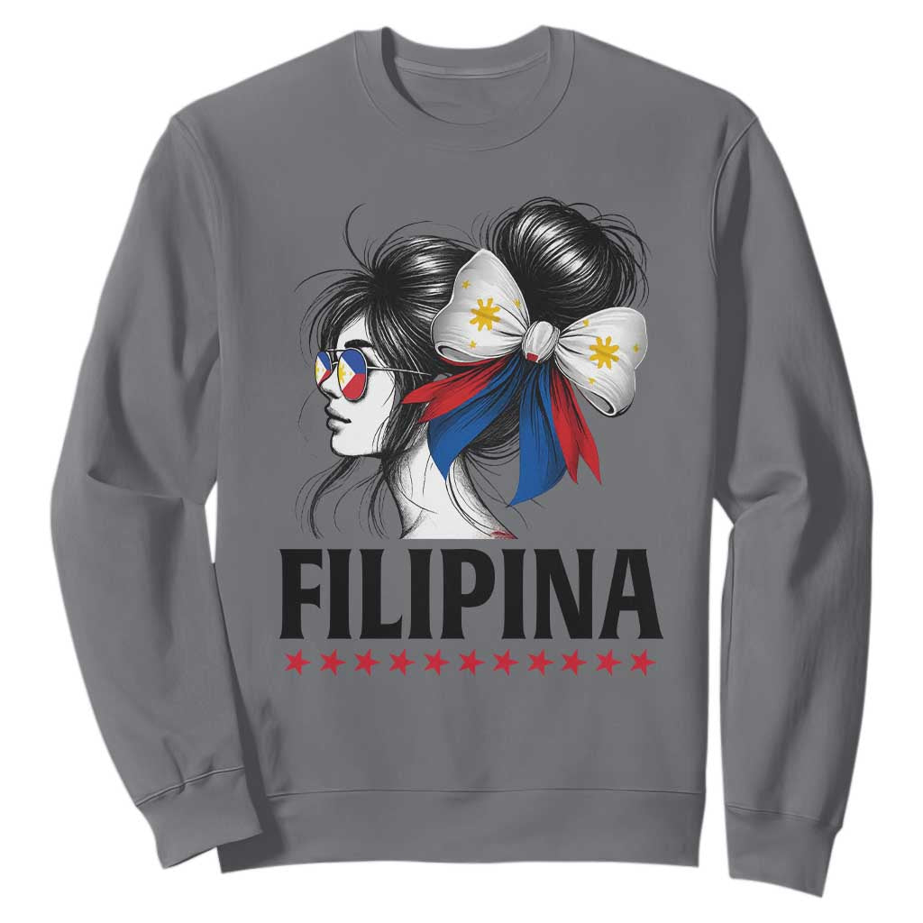 Filipina Girl Philippines Flag Proud Pinay Sweatshirt TS11 Charcoal Print Your Wear