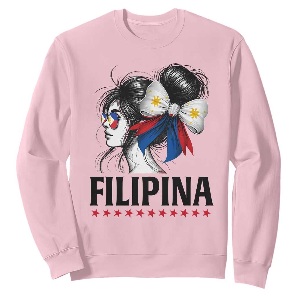 Filipina Girl Philippines Flag Proud Pinay Sweatshirt TS11 Light Pink Print Your Wear