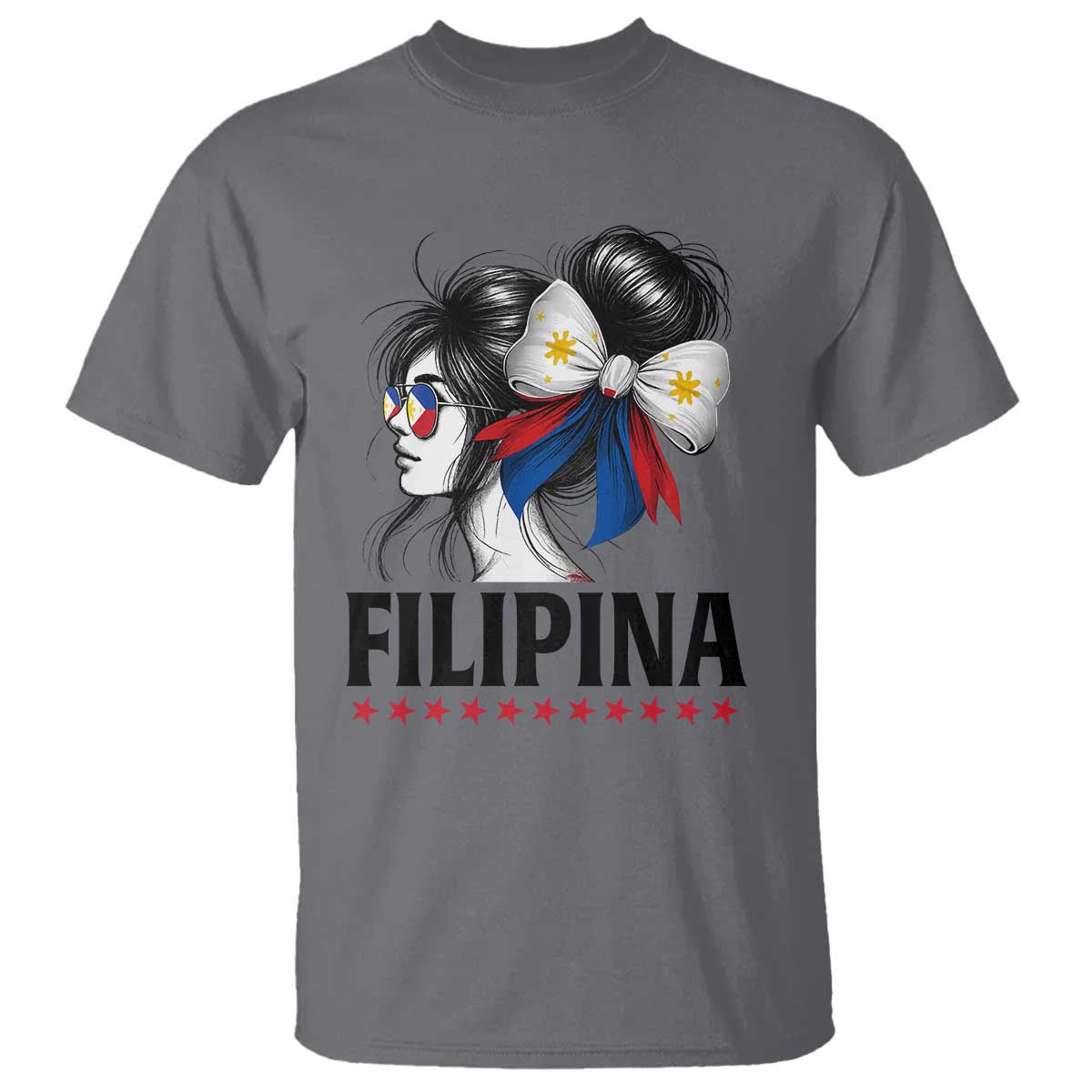 Filipina Girl Philippines Flag Proud Pinay T Shirt TS11 Charcoal Print Your Wear