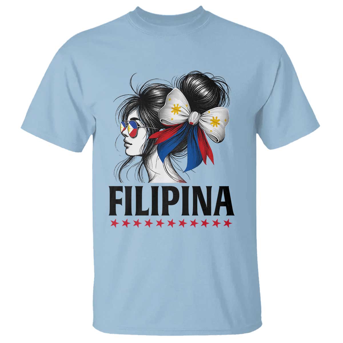 Filipina Girl Philippines Flag Proud Pinay T Shirt TS11 Light Blue Print Your Wear