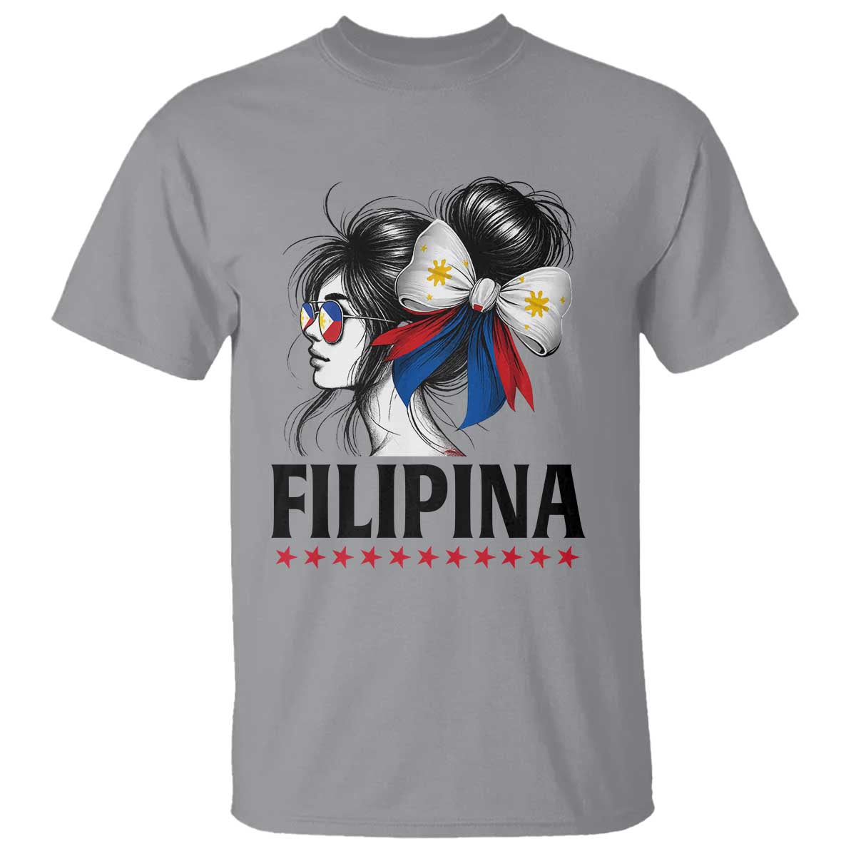Filipina Girl Philippines Flag Proud Pinay T Shirt TS11 Sport Gray Print Your Wear