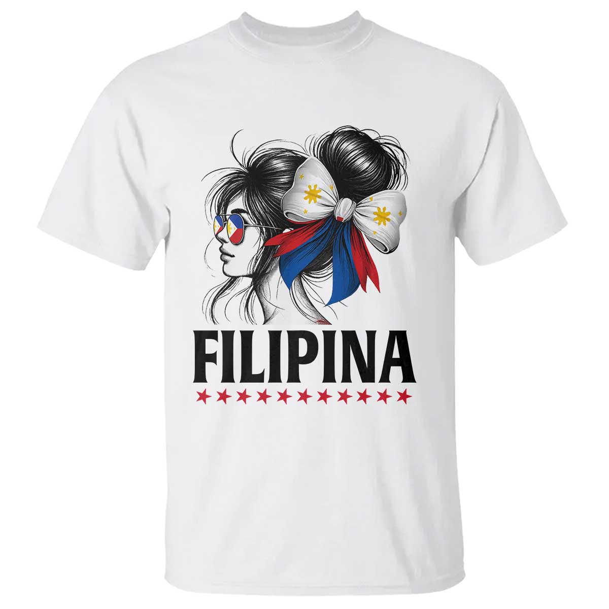 Filipina Girl Philippines Flag Proud Pinay T Shirt TS11 White Print Your Wear
