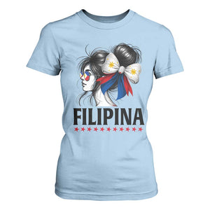 Filipina Girl Philippines Flag Proud Pinay T Shirt For Women TS11 Light Blue Print Your Wear