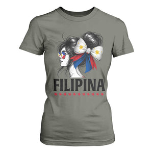 Filipina Girl Philippines Flag Proud Pinay T Shirt For Women TS11 Military Green Print Your Wear