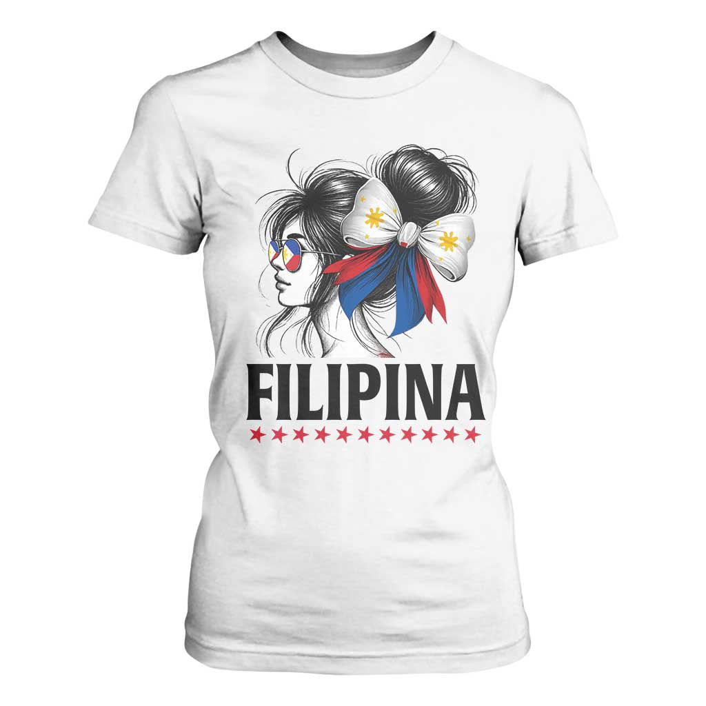 Filipina Girl Philippines Flag Proud Pinay T Shirt For Women TS11 White Print Your Wear