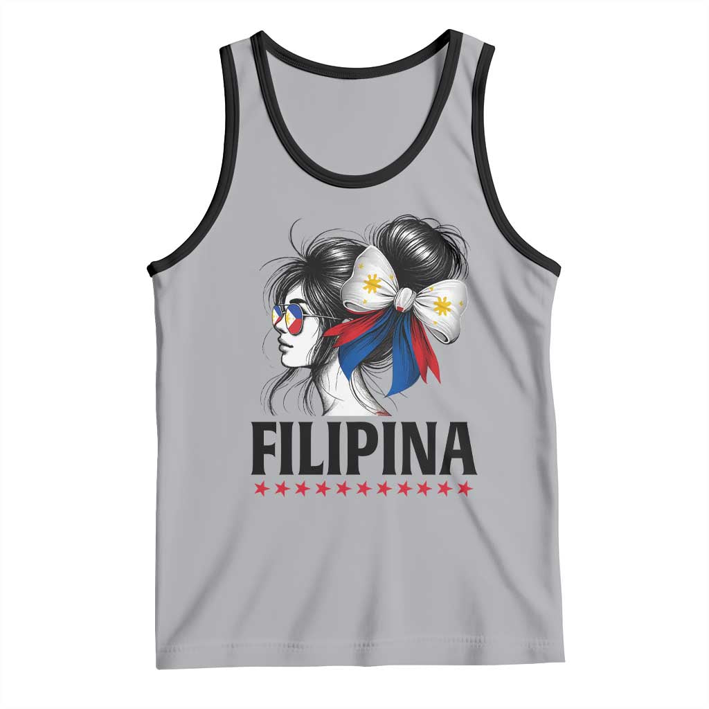 Filipina Girl Philippines Flag Proud Pinay Tank Top TS11 Athletic Heather Black Print Your Wear