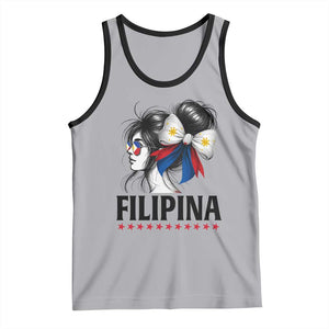 Filipina Girl Philippines Flag Proud Pinay Tank Top TS11 Athletic Heather Black Print Your Wear