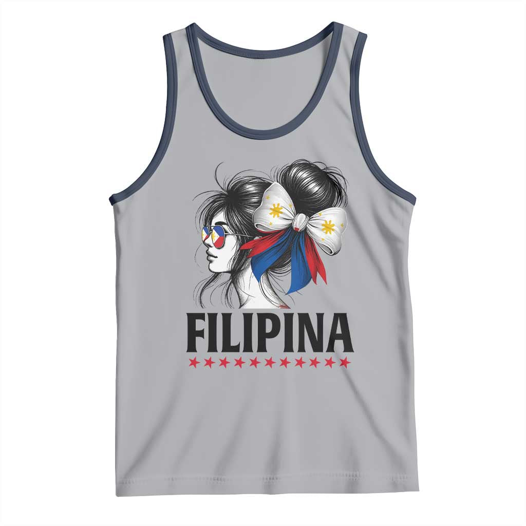 Filipina Girl Philippines Flag Proud Pinay Tank Top TS11 Athletic Heather Navy Print Your Wear
