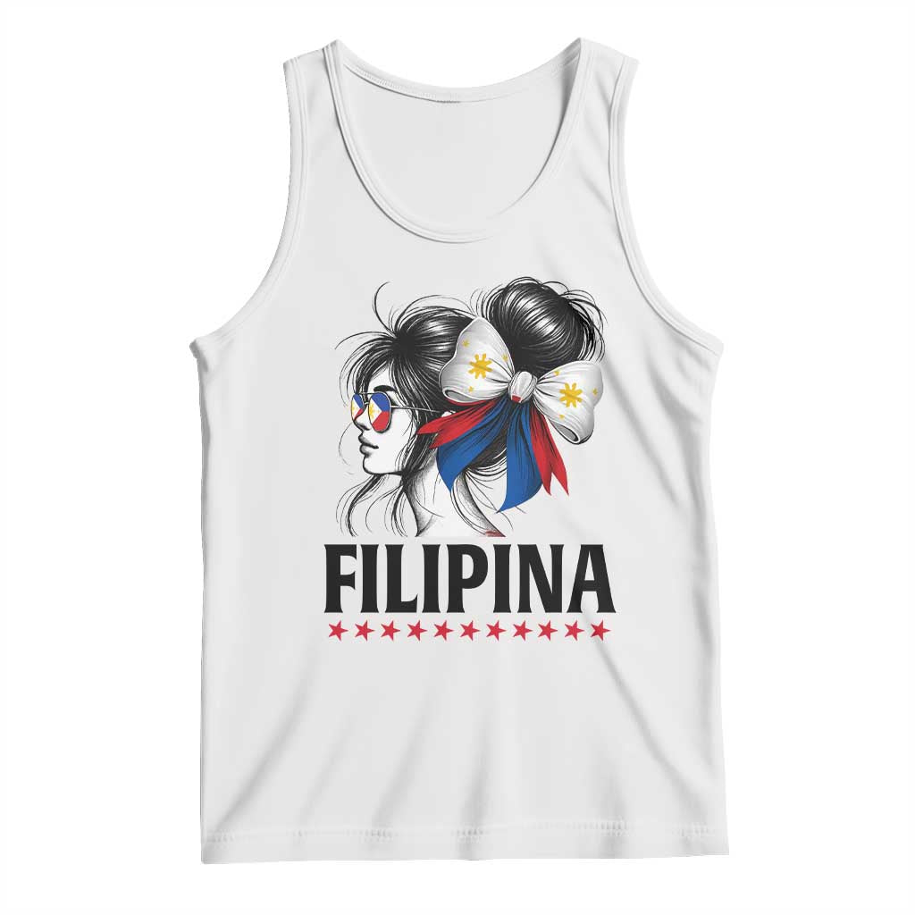 Filipina Girl Philippines Flag Proud Pinay Tank Top TS11 White Print Your Wear