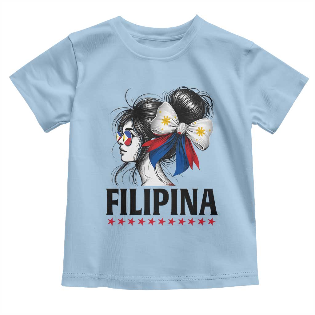 Filipina Girl Philippines Flag Proud Pinay Toddler T Shirt TS11 Light Blue Print Your Wear