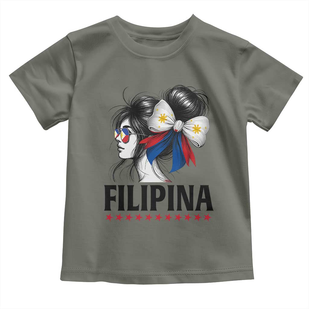 Filipina Girl Philippines Flag Proud Pinay Toddler T Shirt TS11 Military Green Print Your Wear