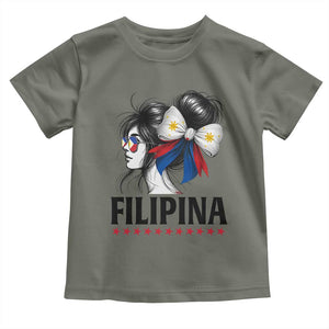 Filipina Girl Philippines Flag Proud Pinay Toddler T Shirt TS11 Military Green Print Your Wear