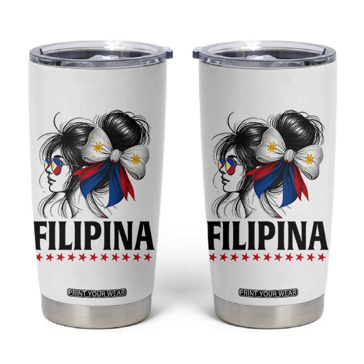 Filipina Girl Philippines Flag Proud Pinay Tumbler Cup TS11 White Print Your Wear