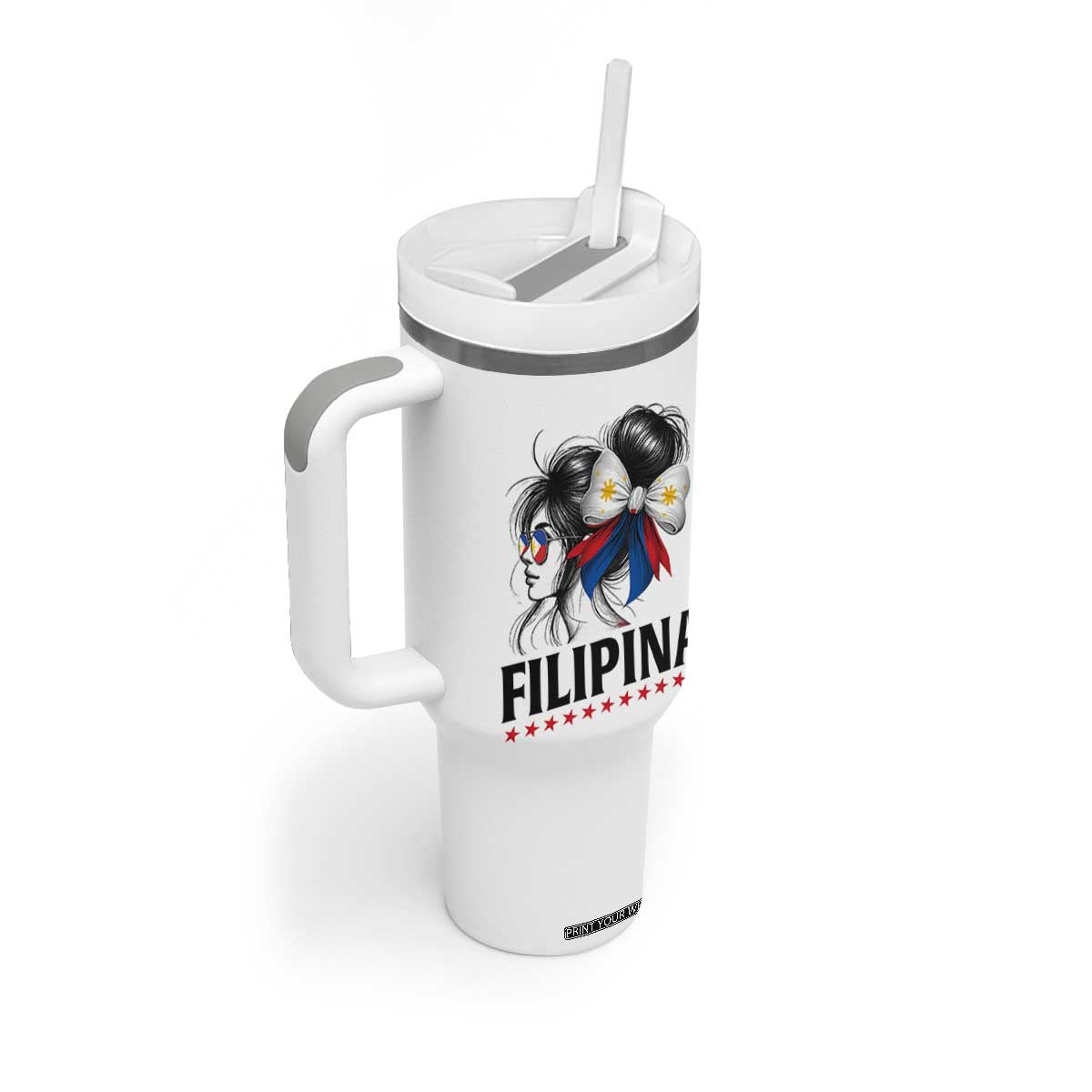 Filipina Girl Philippines Flag Proud Pinay Tumbler With Handle TS11 Print Your Wear
