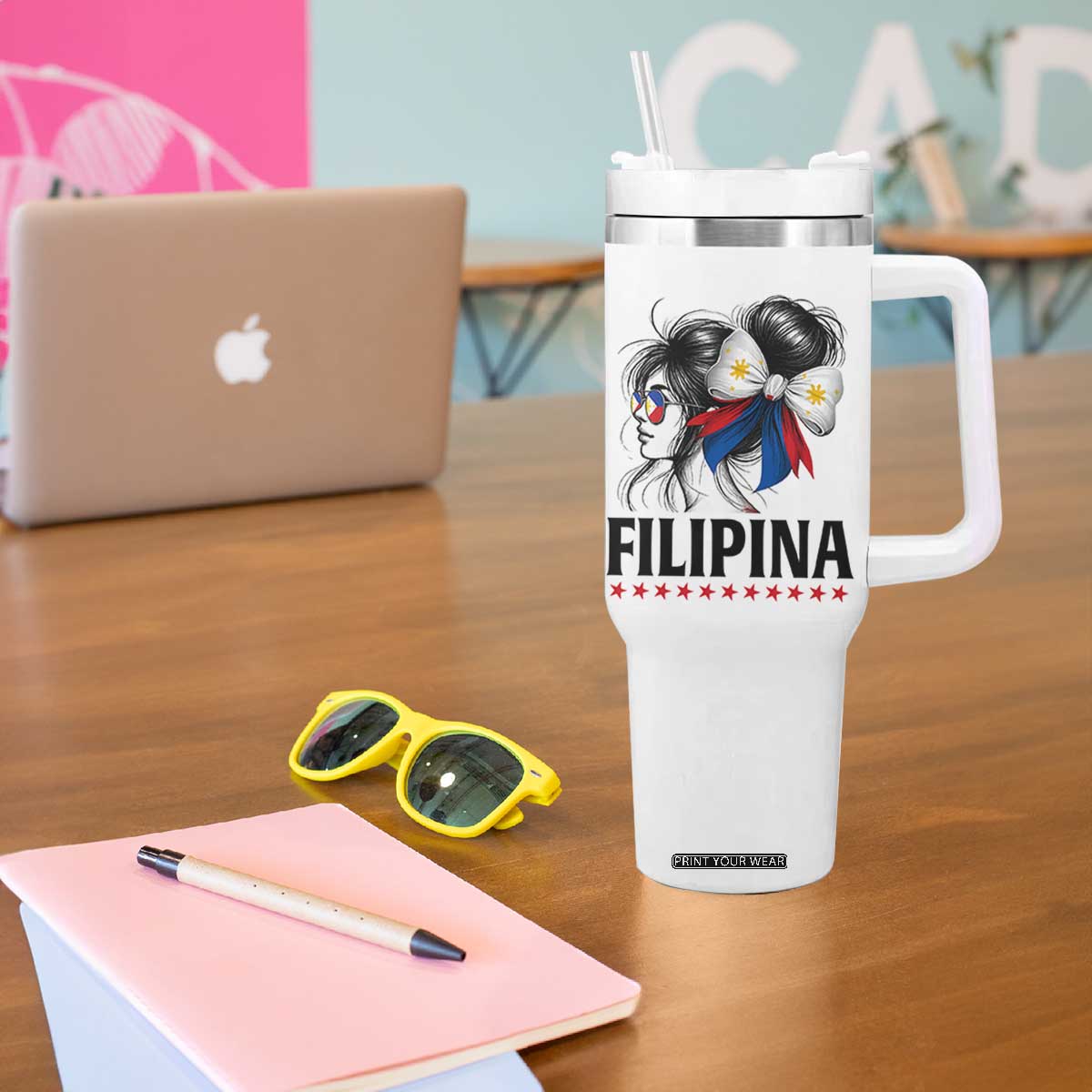 Filipina Girl Philippines Flag Proud Pinay Tumbler With Handle TS11 Print Your Wear