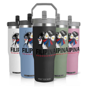 Filipina Girl Philippines Flag Proud Pinay Flip Straw Tumbler TS11 Print Your Wear