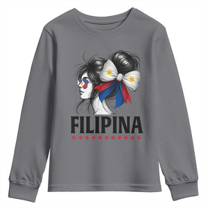 Filipina Girl Philippines Flag Proud Pinay Youth Sweatshirt TS11 Charcoal Print Your Wear