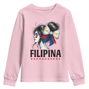 Filipina Girl Philippines Flag Proud Pinay Youth Sweatshirt TS11 Light Pink Print Your Wear