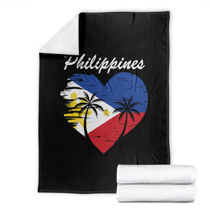 Filipino Pride Throw Blanket Pinoy Vintage Philippines Flag Heart - Print Your Wear