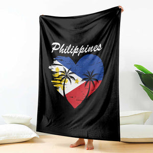 Filipino Pride Throw Blanket Pinoy Vintage Philippines Flag Heart - Print Your Wear