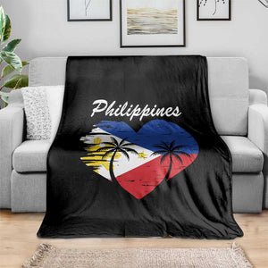 Filipino Pride Throw Blanket Pinoy Vintage Philippines Flag Heart - Print Your Wear