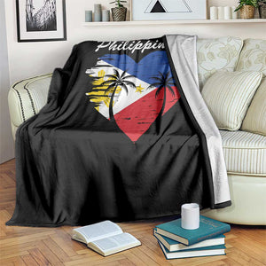 Filipino Pride Throw Blanket Pinoy Vintage Philippines Flag Heart - Print Your Wear