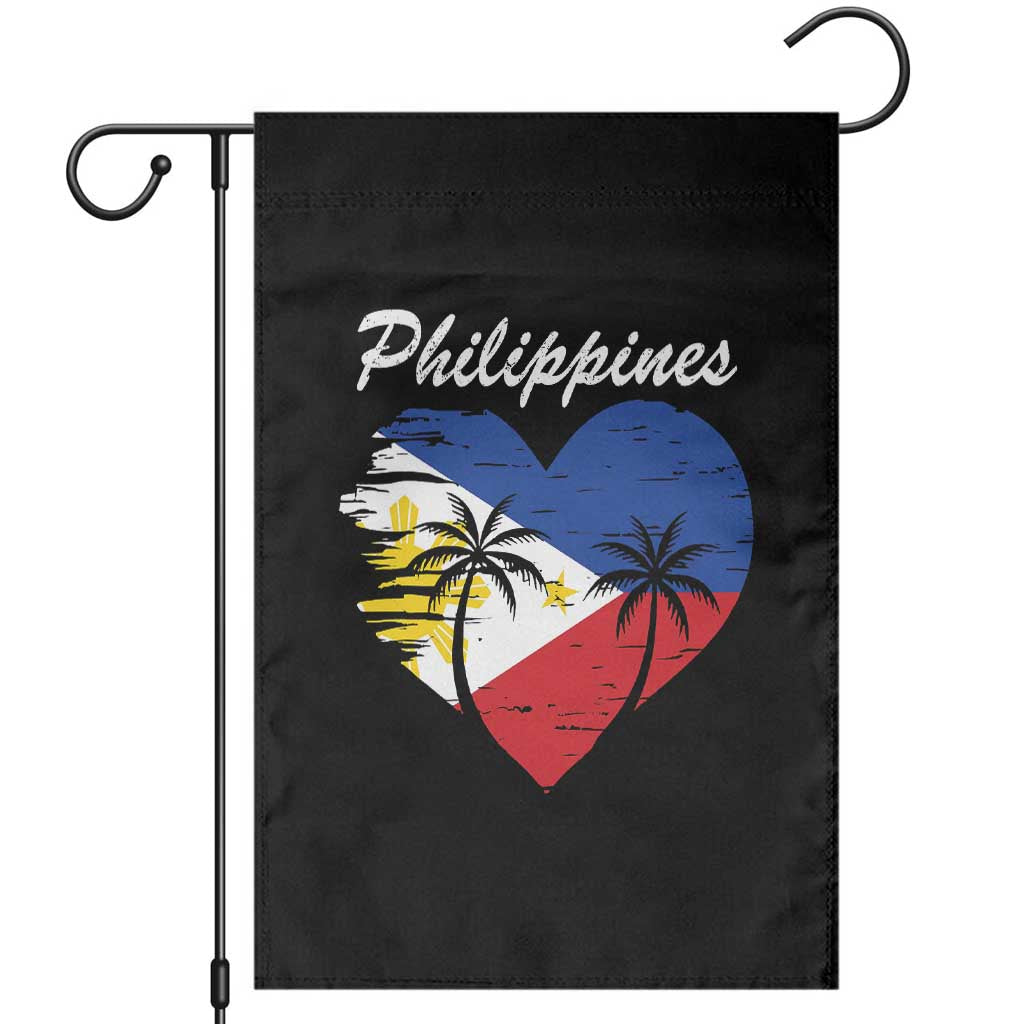 Filipino Pride Garden Flag Pinoy Vintage Philippines Flag Heart TS11 Black Print Your Wear