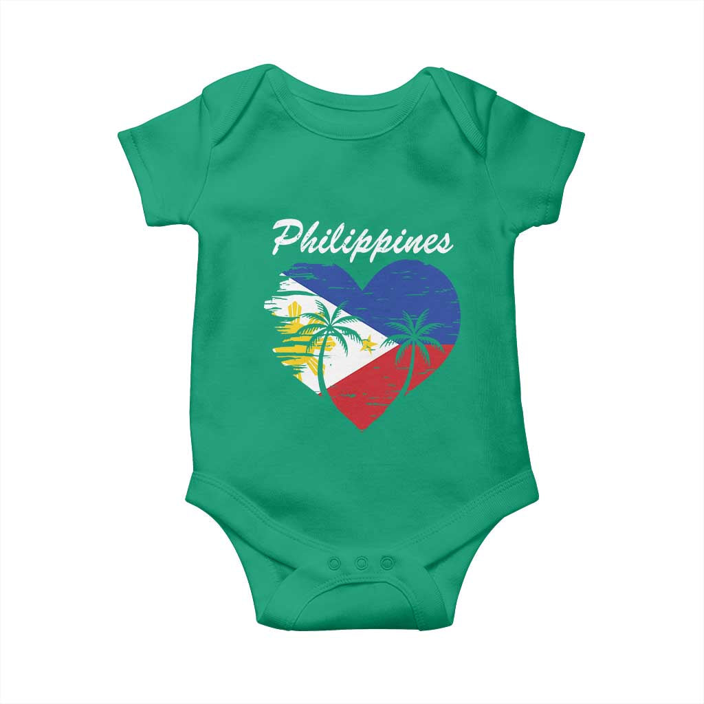 Filipino Pride Baby Onesie Pinoy Vintage Philippines Flag Heart TS11 Irish Green Print Your Wear