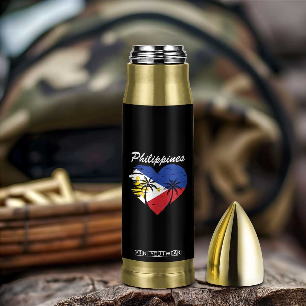 Filipino Pride Bullet Tumbler Pinoy Vintage Philippines Flag Heart TS11 Print Your Wear