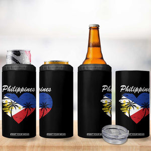 Filipino Pride 4 in 1 Can Cooler Tumbler Pinoy Vintage Philippines Flag Heart TS11 Print Your Wear