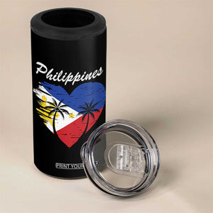 Filipino Pride 4 in 1 Can Cooler Tumbler Pinoy Vintage Philippines Flag Heart TS11 Print Your Wear