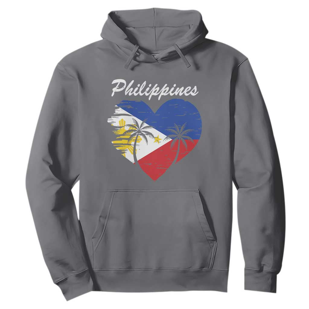 Filipino Pride Hoodie Pinoy Vintage Philippines Flag Heart TS11 Charcoal Print Your Wear