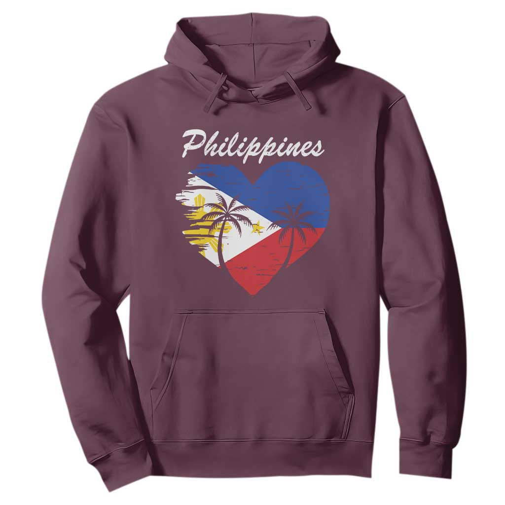 Filipino Pride Hoodie Pinoy Vintage Philippines Flag Heart TS11 Maroon Print Your Wear