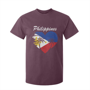 Filipino Pride T Shirt For Kid Pinoy Vintage Philippines Flag Heart TS11 Maroon Print Your Wear