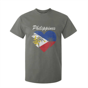 Filipino Pride T Shirt For Kid Pinoy Vintage Philippines Flag Heart TS11 Military Green Print Your Wear