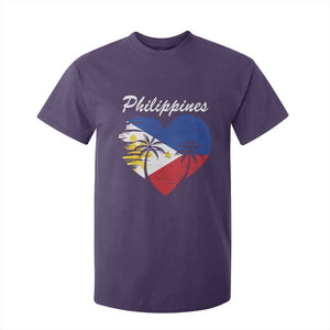 Filipino Pride T Shirt For Kid Pinoy Vintage Philippines Flag Heart TS11 Purple Print Your Wear