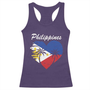 Filipino Pride Racerback Tank Top Pinoy Vintage Philippines Flag Heart TS11 Purple Print Your Wear