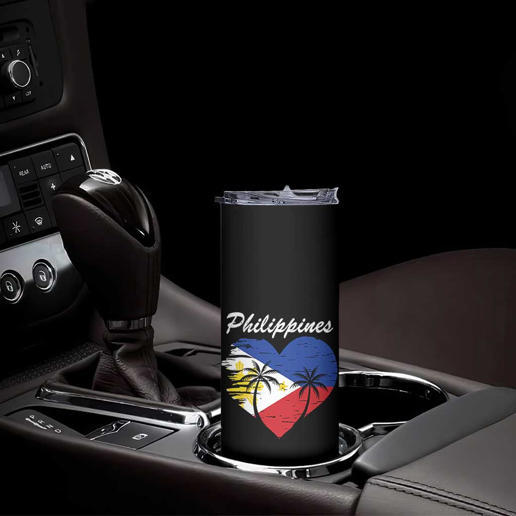 Filipino Pride Skinny Tumbler Pinoy Vintage Philippines Flag Heart TS11 Print Your Wear