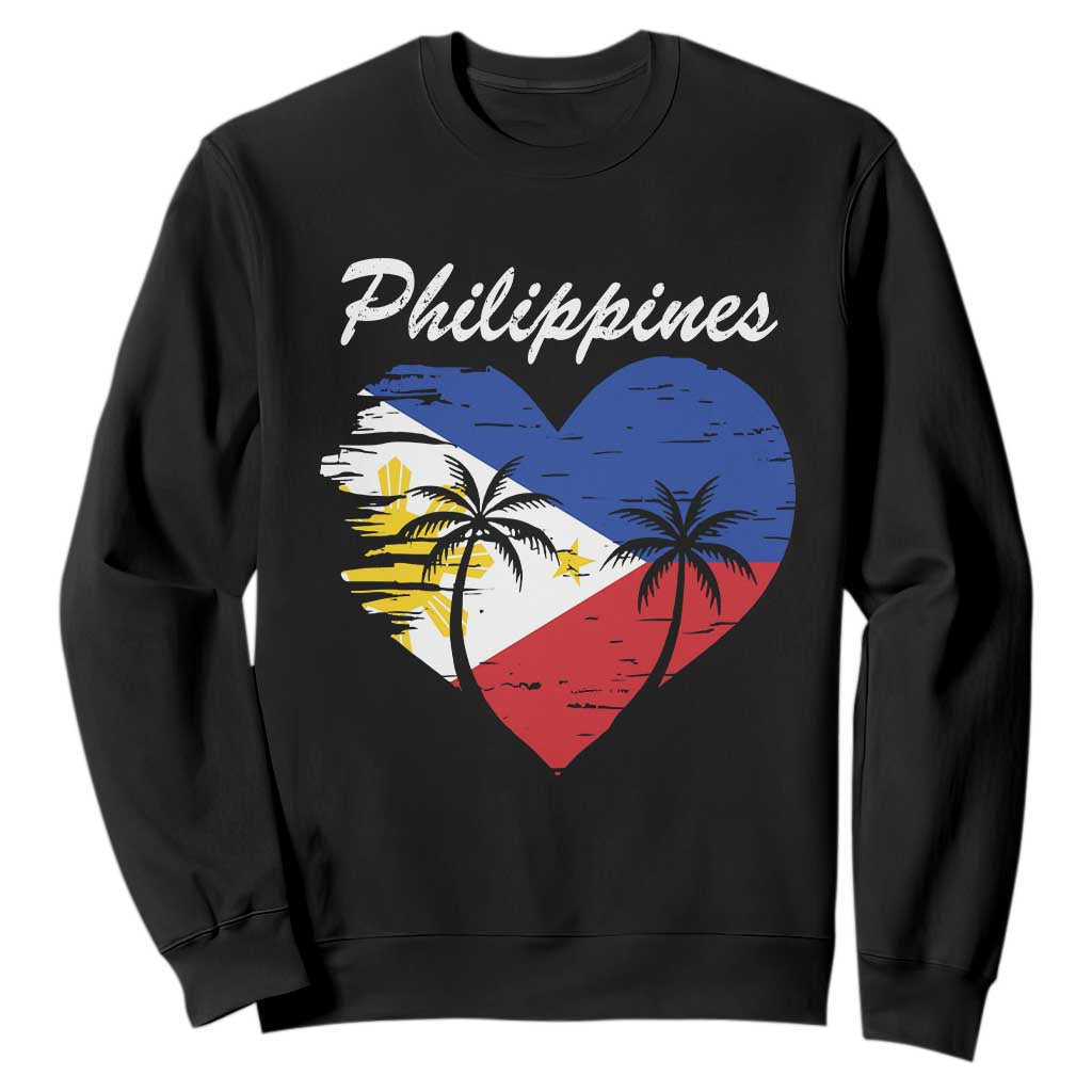 Filipino Pride Sweatshirt Pinoy Vintage Philippines Flag Heart TS11 Black Print Your Wear