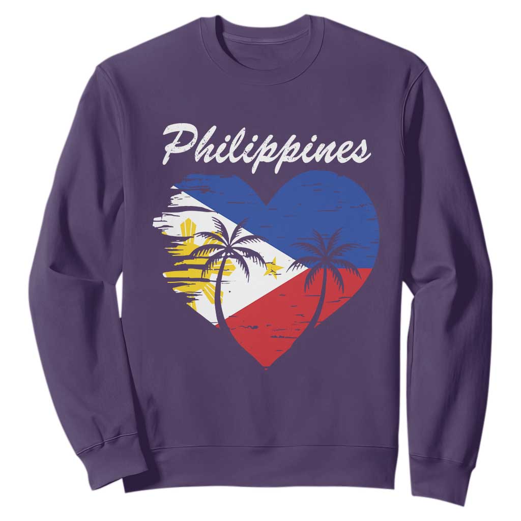 Filipino Pride Sweatshirt Pinoy Vintage Philippines Flag Heart TS11 Purple Print Your Wear