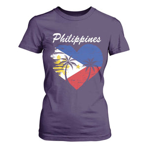 Filipino Pride T Shirt For Women Pinoy Vintage Philippines Flag Heart TS11 Purple Print Your Wear