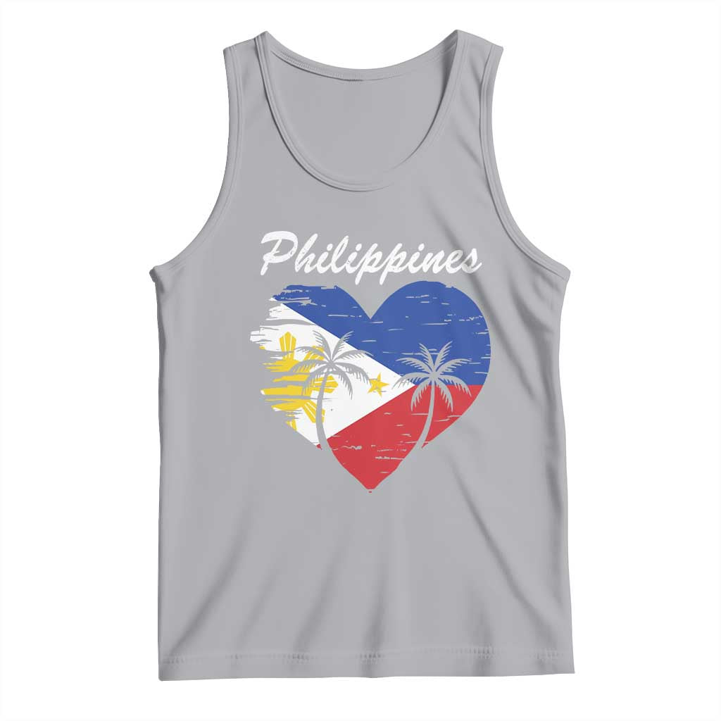 Filipino Pride Tank Top Pinoy Vintage Philippines Flag Heart TS11 Athletic Heather Print Your Wear