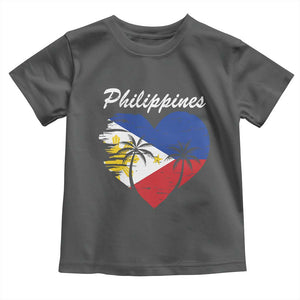 Filipino Pride Toddler T Shirt Pinoy Vintage Philippines Flag Heart TS11 Dark Heather Print Your Wear