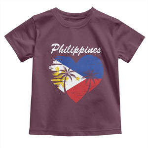 Filipino Pride Toddler T Shirt Pinoy Vintage Philippines Flag Heart TS11 Maroon Print Your Wear