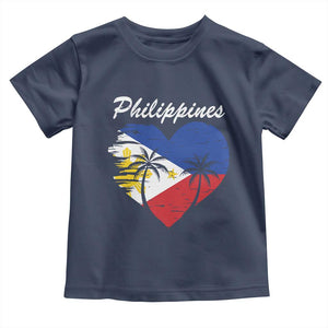 Filipino Pride Toddler T Shirt Pinoy Vintage Philippines Flag Heart TS11 Navy Print Your Wear