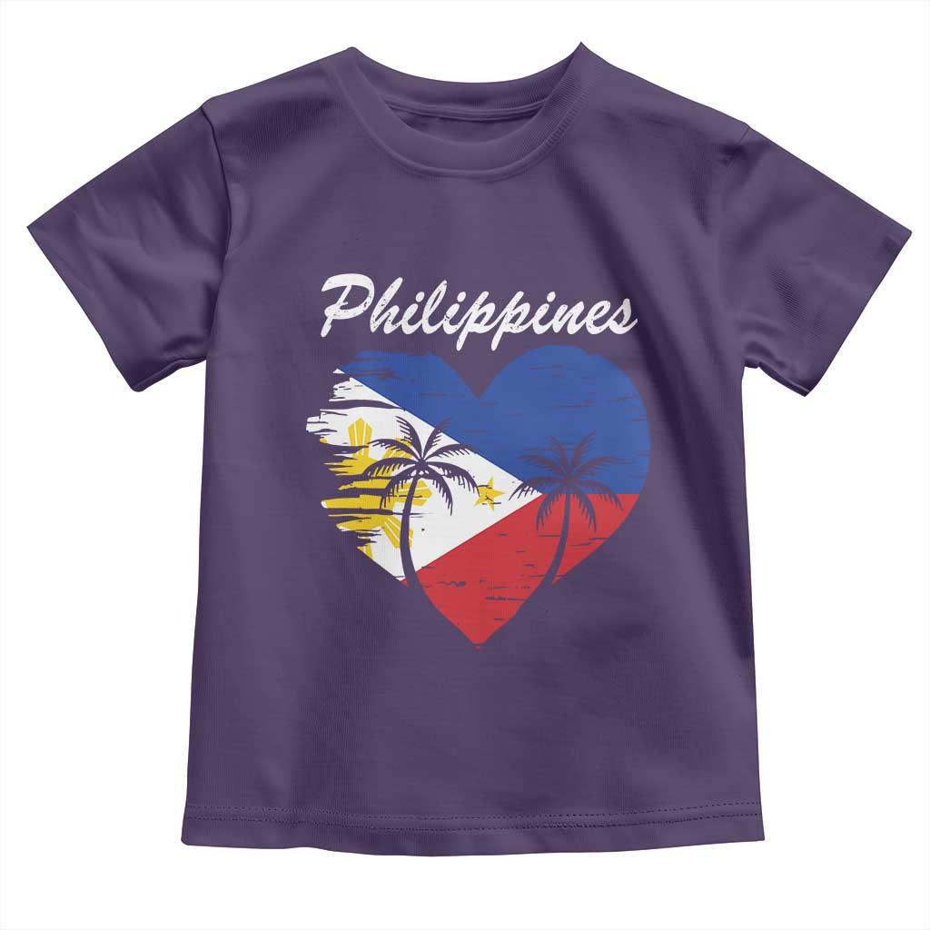 Filipino Pride Toddler T Shirt Pinoy Vintage Philippines Flag Heart TS11 Purple Print Your Wear