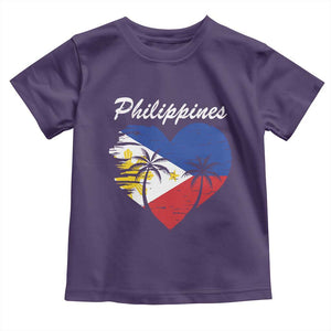 Filipino Pride Toddler T Shirt Pinoy Vintage Philippines Flag Heart TS11 Purple Print Your Wear